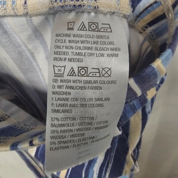 D & Co Blue Striped Beach Pants Wide Leg Boho 1XLT - Picture 8 of 9